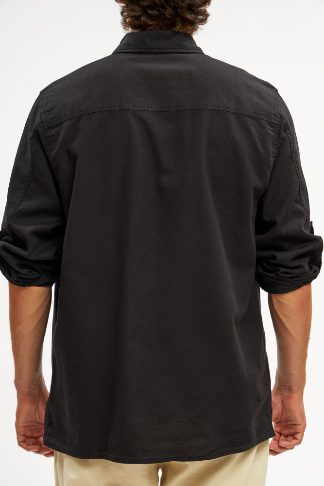 VM-OMA-55-444 Рубашка льняная Van Mich Черный