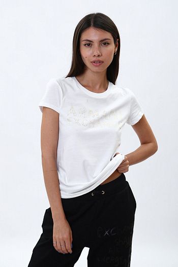 Футболка хлопковая белая Armani Exchange