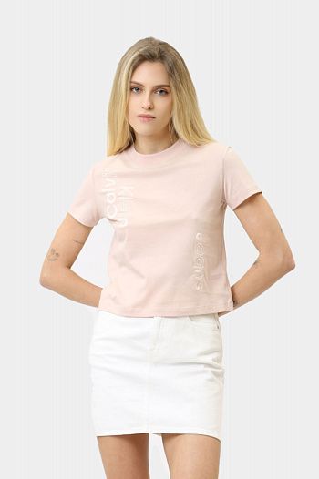 Футболка хлопковая розовая Calvin Klein Jeans