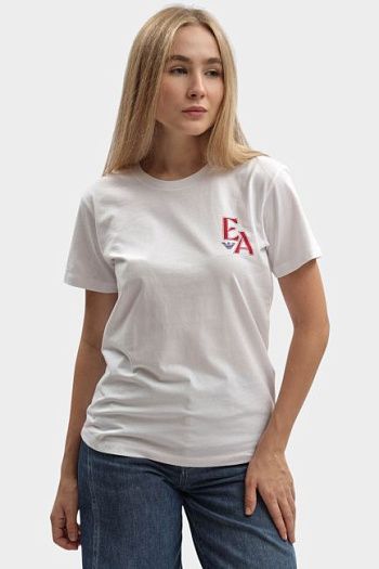 Футболка хлопковая белая Emporio Armani