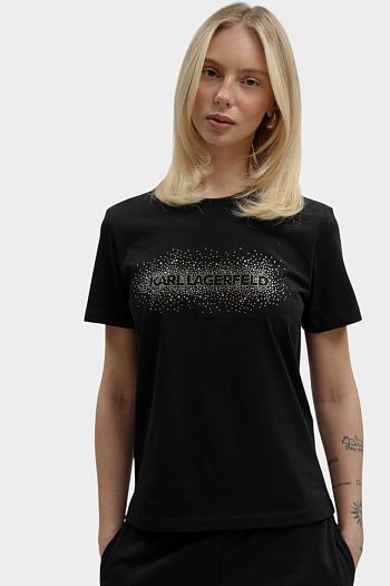 Футболка хлопковая черная Karl Lagerfeld