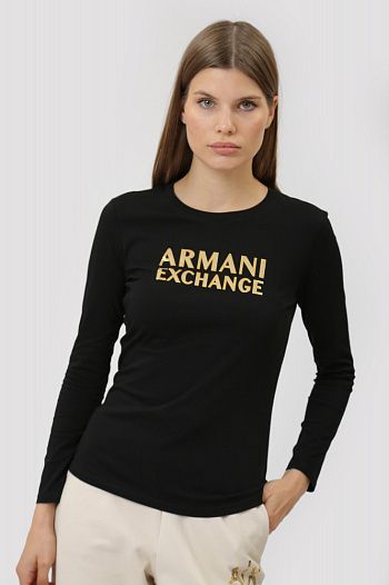 Лонгслив хлопковый черный Armani Exchange