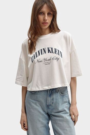 Футболка хлопковая белая Calvin Klein Jeans