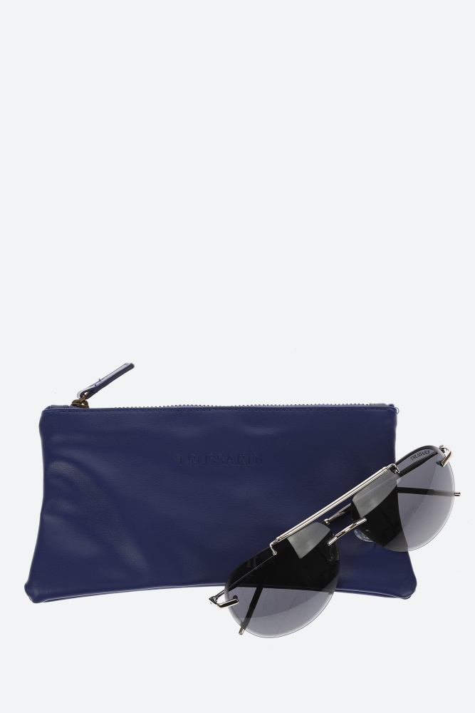Trussardi-506 Очки с футляром Trussardi Серебряный