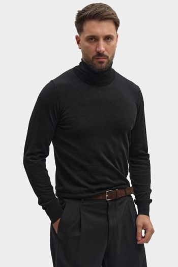 Водолазка шерстяная черная Emporio Armani