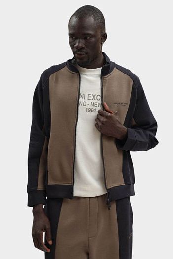 Толстовка хлопковая коричневая Armani Exchange