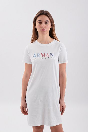 Платье хлопковое белое Armani Exchange