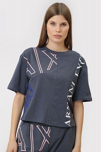 Футболка хлопковая серая Armani Exchange