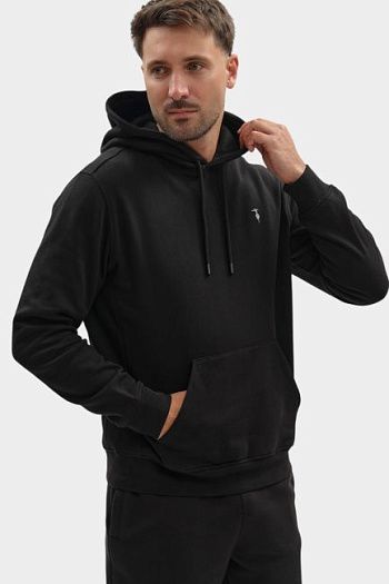 Худи хлопковое черное Trussardi