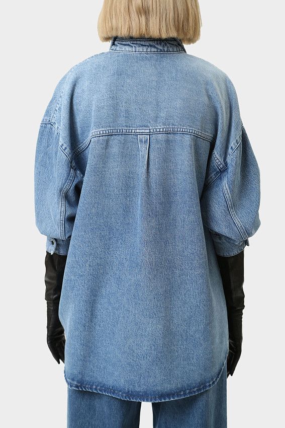 Рубашка с длинным рукавом Mustang Синий