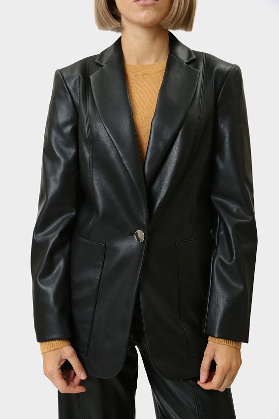 Пиджак кожаный Armani Exchange Черный