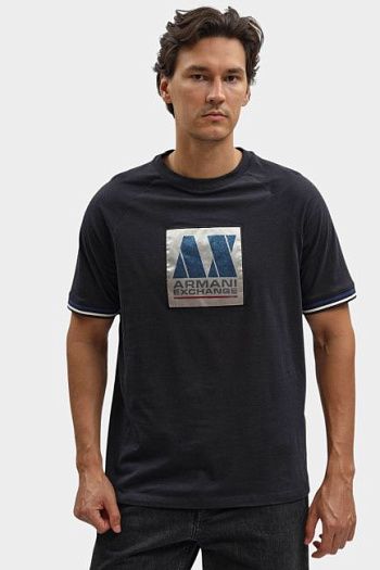 Футболка хлопковая черная Armani Exchange