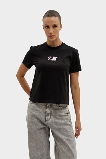 Футболка хлопковая черная Calvin Klein Jeans