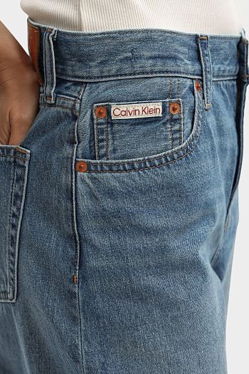 Джинсы широкие  голубые Calvin Klein Jeans