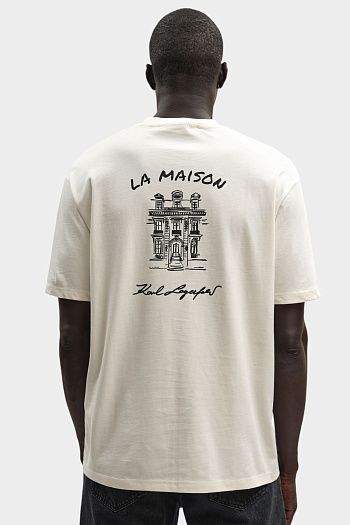 Футболка хлопковая молочная Karl Lagerfeld