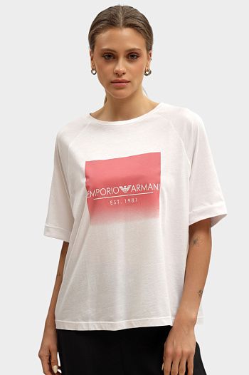 Футболка хлопковая белая Emporio Armani