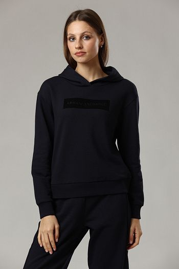 Худи хлопковое синие  Armani Exchange