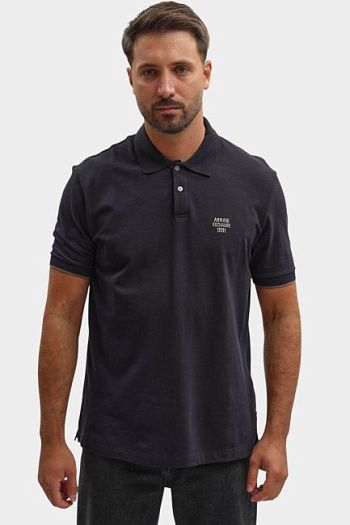 Поло с коротким рукавом хлопковое синее Armani Exchange