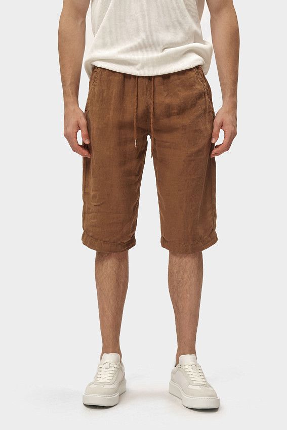 Шорты льняные Karl Lagerfeld Коричневый