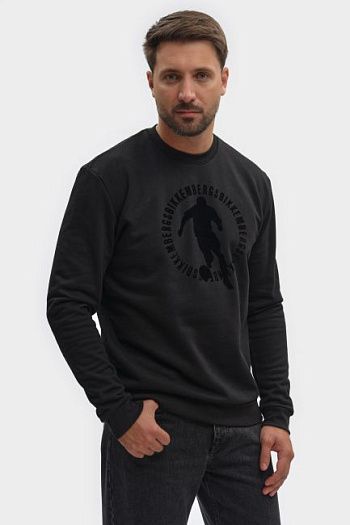 Свитшот хлопковый черный Bikkembergs