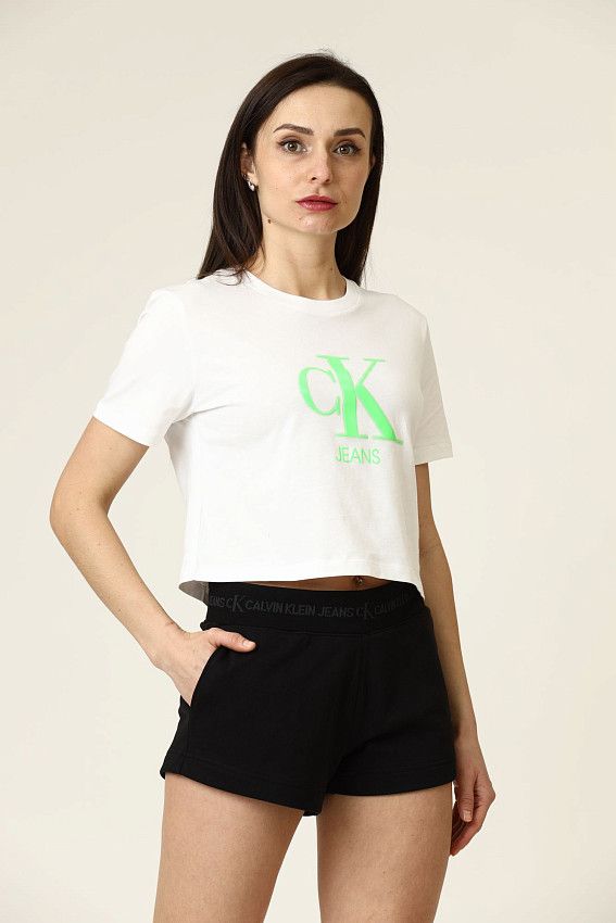 Футболка кроп-топ Calvin Klein Jeans Calvin Klein Jeans Белый