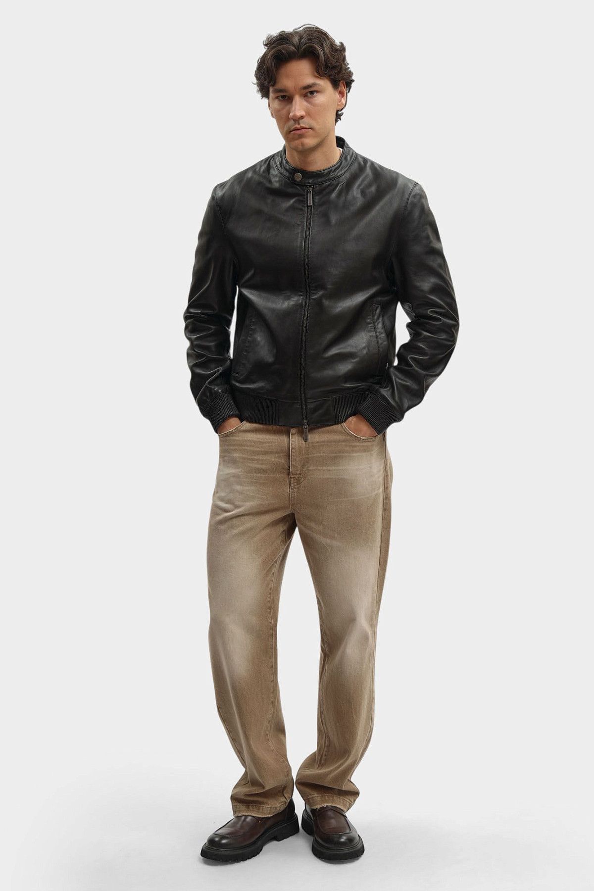 Куртка кожаная Bikkembergs Черный