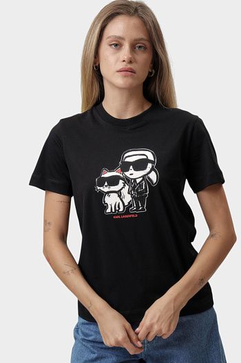 Футболка хлопковая черная Karl Lagerfeld