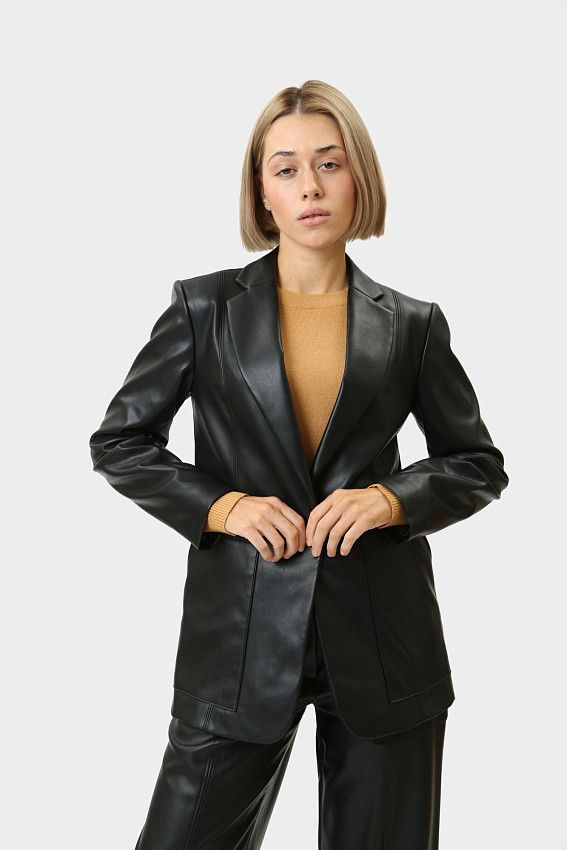 Пиджак кожаный Armani Exchange Черный