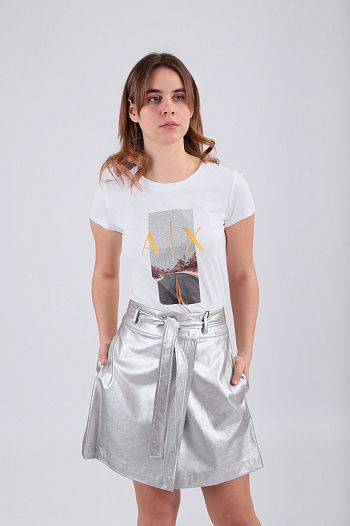 Футболка хлопковая белая Armani Exchange