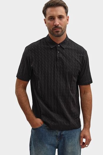 Поло с коротким рукавом хлопковое черное Armani Exchange