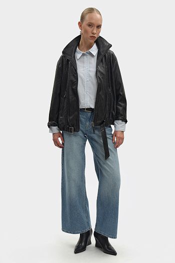 Джинсы широкие синие Pepe Jeans