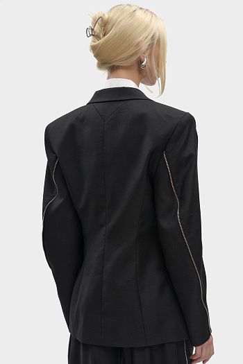 Брюки широкие шерстяные черные Karl Lagerfeld