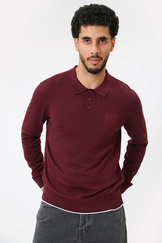 Поло с длинным рукавом Armani Exchange Бордовый