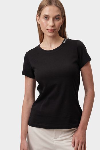 Футболка хлопковая черная Calvin Klein Jeans