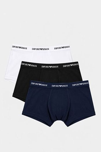 Комплект трусов хлопковый синий Emporio Armani