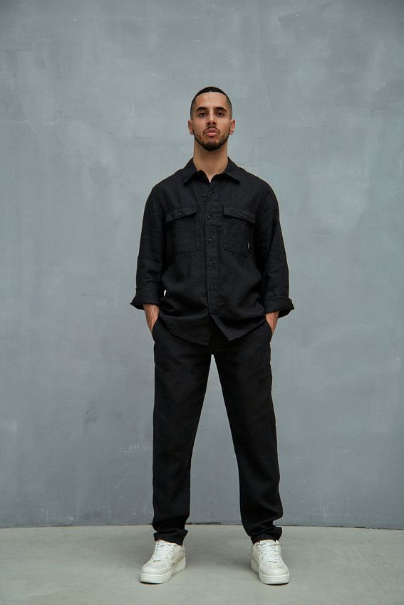 Брюки льняные Van Mich Черный