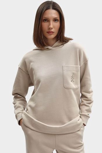 Толстовка хлопковая бежевая Armani Exchange