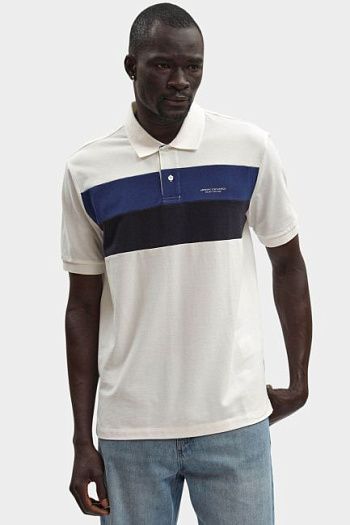 Поло с коротким рукавом хлопковое белое Armani Exchange