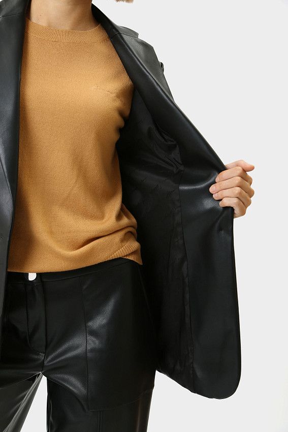 Пиджак кожаный Armani Exchange Черный