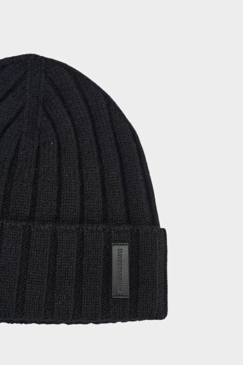 Шапка черная шерстяная Emporio Armani