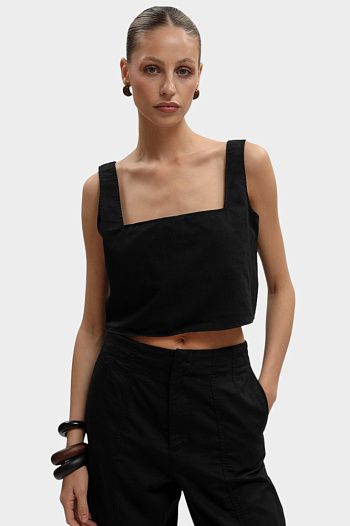 Топ хлопковый черный Calvin Klein Jeans