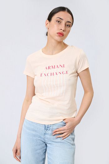 Футболка хлопковая бежевая Armani Exchange