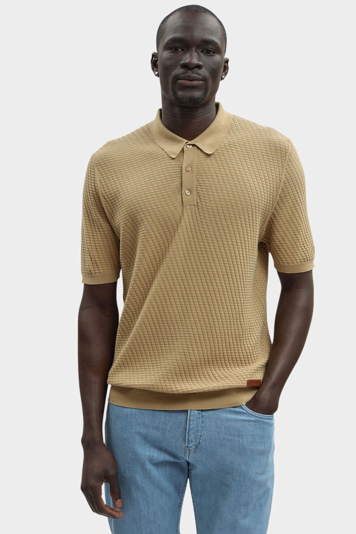 Поло трикотажное Trussardi Бежевый