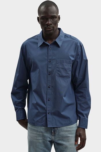 Рубашка хлопковая синяя Calvin Klein Jeans