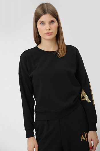 Свитшот хлопковый черный Armani Exchange