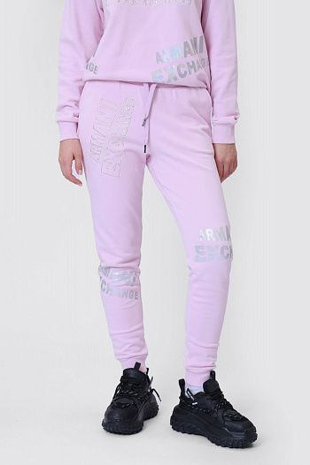 Брюки спортивные хлопковые розовые Armani Exchange