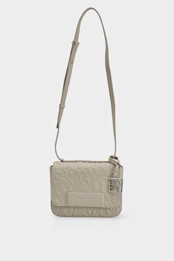 Сумка кросс-боди бежевая Armani Exchange