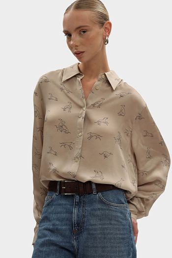 Блуза из вискозы бежевая  Trussardi