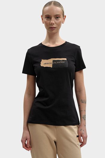 Футболка хлопковая черная Armani Exchange