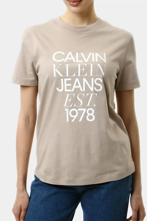 Футболка Calvin Klein Jeans Бежевый